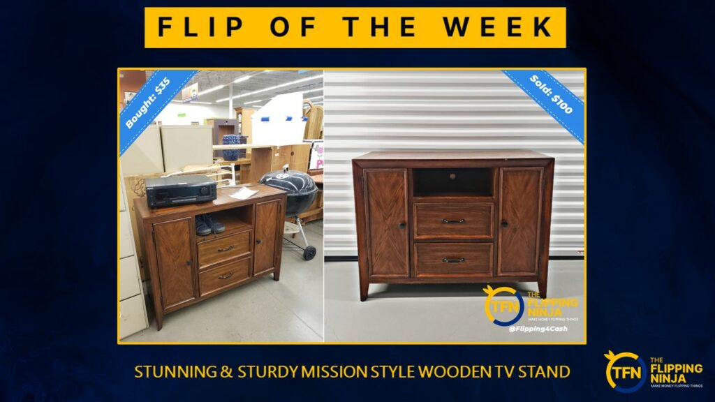 Flip of the Week Wooden TV Stand Flipped For A 65 Profit The